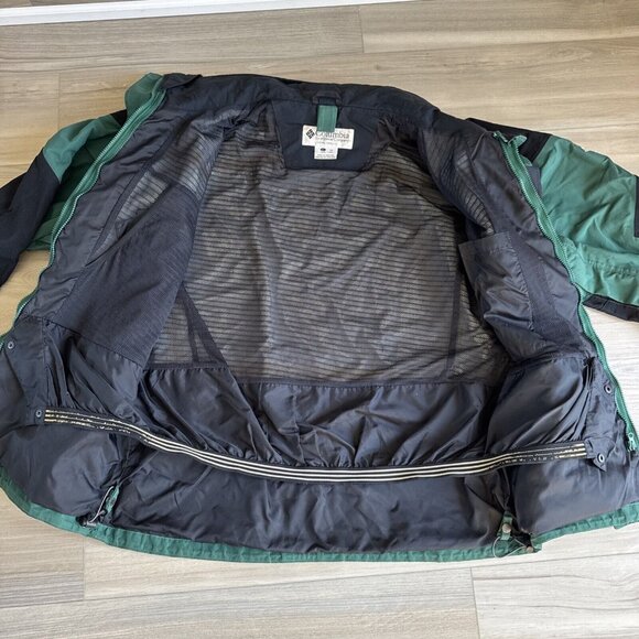 Columbia Titanium Omnitech Ski Jacket Mens Lg Green Full‎ Zip Waterproof Vintage - Picture 9 of 16